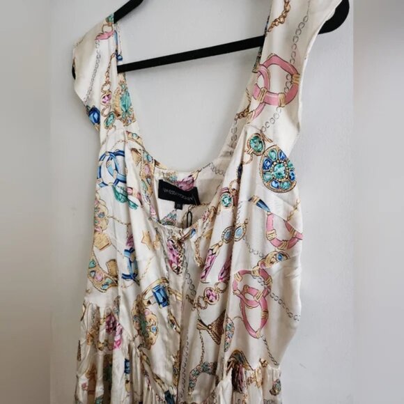 Vanessa Mooney Elisabeth Romper ICONIC VINTAGE JEWELRY SCARF PRINT - Picture 12 of 15